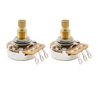 Musiclily Pro HD B25K Métrique Coarse 18-Spline Split Shaft Potentiomètre Linéaire Axe Tout en Laiton pour Guitare Electrique Basse (lot de 2)
