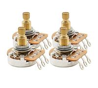 Musiclily Pro HD B500K Métrique Coarse 18-Spline Split Shaft Potentiomètre Linéaire Axe Tout en Laiton pour Guitare Electrique Basse (lot de 4)