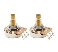 Musiclily Pro HD B500K Métrique Coarse 18-Spline Split Shaft Potentiomètre Linéaire Axe Tout en Laiton pour Guitare Electrique Basse (lot de 2)