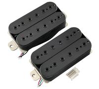 Musiclily Pro HH-HEXA Alnico 5 Découvert Micros Humbucker Manche Chevalet Pickups Set7,8K/16K avec Poteaux Hexagonaux Réglables pour Guitares électriques, Noir