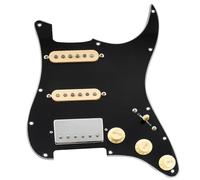 Musiclily Pro HSS Pickguard Pré-câblé avec Artec Micros Alnico 5 3Plis Noir | pour Guitare Electrique Style Strat