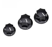 Musiclily Pro Impérial Boutons J Bass Knobs Set Noir Lot de 3 | 2 Gros + 1 Petit, pour Basse JB Style USA