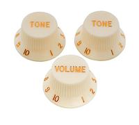 Musiclily Pro Imperial Inch Boutons ST 1 Volume 2 Tone Knobs pour Guitare électrique USA Strat Style, Parchemin(Lot de3)