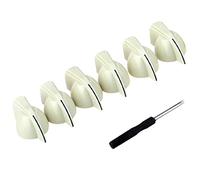 Musiclily Pro Imperial Inch Size Ampli Guitare Pédale d'effet Boutons Chicken Pointers Knobs Fixation par Vis Latérale, Crème (Lot de 6)