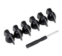 Musiclily Pro Imperial Inch Size Ampli Guitare Pédale d'effet Boutons Chicken Pointers Knobs Fixation par vis Latérale, Noir (Lot de 6)