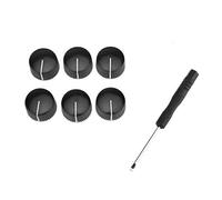 Musiclily Pro Impérial Inch Size Plastique Amplificateur Vintage Boutons de Contrôle pour Solid Shaft CTS Potentiomètre, Noir (Set de 6)