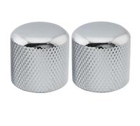 Musiclily Pro Inch Fin 24 Dents Acier Boutons Dome Enfoncer Knobs 19mm pour USA Guitare électrique ou Basse, Chrome (Set de 2)
