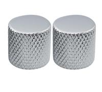 Musiclily Pro Inch Fin 24 Dents Acier Boutons Dome Plat Enfoncer Knobs pour USA Guitare électrique ou Basse, Chrome (Set de 2)