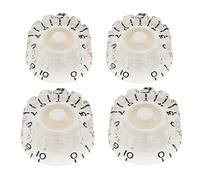 Musiclily Pro Inch Size Boutons de Potentiomètre Loupe Cranté Speed Knobs pour USA Les Paul Style Guitare électrique, Blanc(Lot de 4)