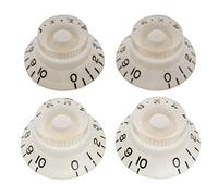 Musiclily Pro Inch Size Boutons Top Hat Bell Knobs pour Guitare électrique Style USA Les Paul, Blanc (Lot de 4)
