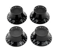 Musiclily Pro Inch Size Boutons Top Hat Bell Knobs pour Guitare électrique Style USA Les Paul, Noir (Lot de 4)