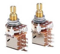 Musiclily Pro Laiton Full Taille Métrique B250K Potentiomètres Push/Pull Linéaire Axe Cannelé pour Guitare électrique et Basse (Lot de 2)