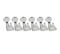 Musiclily Pro Mécaniques 6-en-ligne Scellées Bouton Forme ovale Côté Droite pour Fender Stratocaster Telecaster Guitare Électrique Droite, Chrome(Lot de 6)