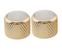 Musiclily Pro Métrique 18 Dents Acier Boutons Dome Sommet Perle de Nacre Enfoncer Knobs pour Import Guitare électrique ou Basse, Doré (Set de 2)