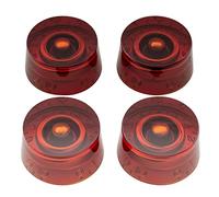 Musiclily Pro Métrique 18 Splines Bouton de Potentiomètre Speed Knobs pour l'Asie Import Guitare Basse Split Shaft Pots, Ambre(Lot de 4)