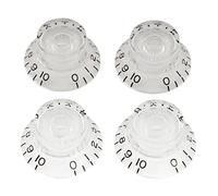 Musiclily Pro Métrique 18 Splines Cloche Bouton de Potentiomètre Top Hat Knobs pour Epiphone Les Paul SG Style Guitare électrique, Transparent (Lot de 4)