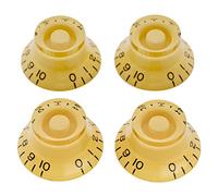 Musiclily Pro Métrique 18 Splines Cloche Bouton de Potentiomètre Top Hat Knobs pour Epiphone Les Paul SG Style Guitare électrique, Crème (Lot de 4)
