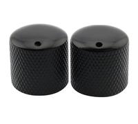 Musiclily Pro Métrique Acier Boutons Dome Knobs Enfoncer avec Point Indicateur pour Guitare électrique ou Basse Import, Noir (Set de 2)