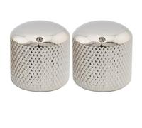 Musiclily Pro Métrique Acier Boutons Dome Knobs Enfoncer avec Point Indicateur pour Guitare électrique ou Basse Import, Nickel (Set de 2)