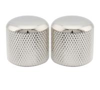 Musiclily Pro Métrique Acier Boutons Dome Knobs Enfoncer pour Guitare électrique ou Basse Import, Nickel (Set de 2)