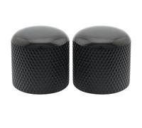 Musiclily Pro Métrique Acier Boutons Dome Knobs Enfoncer pour Guitare électrique ou Basse Import, Noir (Set de 2)