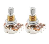Musiclily Pro Métrique B1Meg Mini Potentiomètres Linéaire Axe Cannelé Lot 2 | Laiton, pour Guitare électrique et Basse