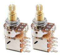 Musiclily Pro Métrique B500K Potentiomètre Push/Pull Axe Cannelé Lot de 2 | Laiton,Linéaire, pour Guitare électrique et Basse