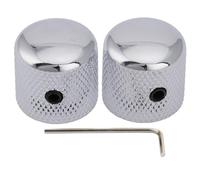 Musiclily Pro Métrique Boutons Dome Knobs avec Fixation Vis Chrome Lot de 2 | Acier,pour Guitare électrique Import Fender Tele/Precision Bass