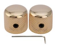 Musiclily Pro Métrique Boutons Dome Knobs avec Fixation Vis Doré Lot de 2 | Acier,pour Guitare électrique Import Fender Tele/Precision Bass