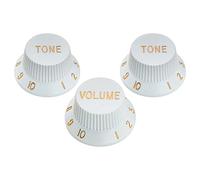 Musiclily Pro Métrique Boutons ST 1 Volume 2 Tone Knobs Set Blanc | 18 Dents,pour Guitare électrique Import Strat