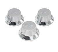 Musiclily Pro Métrique Boutons ST 1 Volume 2 Tone Knobs Set Chrome | 18 Dents,pour Guitare électrique Import Strat