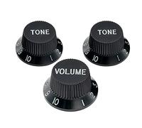 Musiclily Pro Métrique Boutons ST 1 Volume 2 Tone Knobs Set Noir | 18 Dents,pour Guitare électrique Import Strat