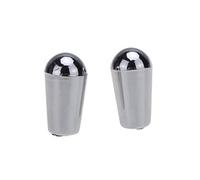 Musiclily Pro Métrique Fileté Embouts Boutons Plastique Sélecteur Toggle 3 Position LP pour Epiphone Les Paul Guitare, Chrome (Set de 2)