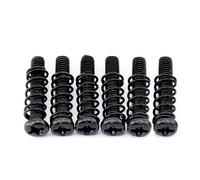 Musiclily Pro Métrique M3x16mm Vis Intonation et Ressorts en Acier Inoxydable pour Pontets Chevalet Tremolo de Guitare électrique Import Strat Style, Noir (Lot de 6)