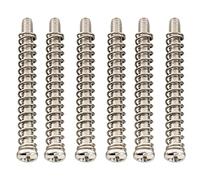 Musiclily Pro Métrique M3X35mm Vis Intonation de Pontet en Acier Inoxydable et Ressort Set pour Chevalet de Guitare Electrique et Basse Importées, Couleur Original (lot de 6)