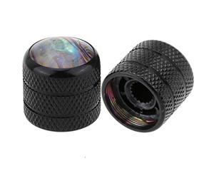 Musiclily Pro Métrique Push-on Boutons Dôme Top Abalone Noir Lot de 2 | Acier,pour Guitare électrique Import Tele ou Basse
