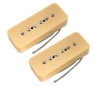 Musiclily Pro P90-BLA Alnico 5 Set Micros P90 Soapbar Manche Chevalet Pickup pour Guitare électrique, Crème