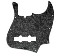 Musiclily Pro Pickguard 10 Trous Style Moderne pour Jazz Basse à 4 cordes, 4 plis Perle Noir