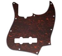 Musiclily Pro Pickguard 10 Trous Style Moderne pour Jazz Basse à 4 cordes, 4 plis Tortoise Rouge