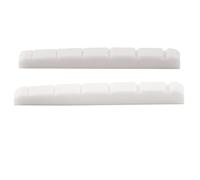 Musiclily Pro Pré-entaillé 43mm Sillet de Tête Guitare Plastique de résine d'urée Base Plate Nut pour Guitare Strato Tele 6 Cordes, Blanc (2 Pièces)