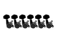 Musiclily Pro R15J-12 6 en Ligne Mécaniques à Blocage Guitare 15:1 Noir | Locking Tuners, Bouton Hexagonal,pour Guitare électrique Fender Strat Tele