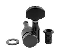 Musiclily Pro R15J 15:1 Ratio 1-Pin Mécanique à Blocage Individuelle Côté Aigus Locking Tuner avec Bouton Hexagonal pour Guitare électrique Squier Strat Tele, Noir