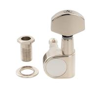 Musiclily Pro R15J 15:1 Ratio 2-Pin Mécanique à Blocage Individuelle Côté Aigus Locking Tuner avec Bouton Hexagonal pour Guitare électrique Squier Strat Tele, Nickel