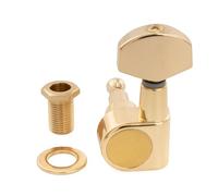 Musiclily Pro R15J 15:1 Ratio 2-Pin Mécanique à Blocage Individuelle Côté Aigus Locking Tuner avec Bouton Hexagonal pour Guitare électrique Squier Strat Tele, Doré