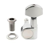 Musiclily Pro R15J 15:1 Ratio 2-Pin Mécanique à Blocage Individuelle Côté Aigus Locking Tuner avec Bouton Hexagonal pour Guitare électrique Squier Strat Tele, Chrome