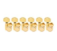 Musiclily Pro R18K-07 18:1 6 en Ligne 2-Pin Mécaniques A Blocage Doré | Bouton Hexagonal, pour Guitare électrique Fender Strat Tele