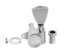 Musiclily Pro R18K 18:1 Ratio Mécanique à Blocage Individuelle Côté Aigus Locking Tuner avec Bouton Keystone pour Guitare Acoustique électrique, Chrome