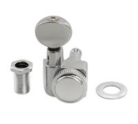 Musiclily Pro R18K 18:1 Ratio2-Pin Mécanique à Blocage Individuelle Côté Basse Locking Tuner avec Bouton Ovale Vintage pour Guitare électrique Fender Strat Tele, Chrome