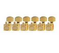 Musiclily Pro R18K-19 Gaucher 6 en Ligne 18:1 2-Pin Mécaniques Guitare Doré | Staggered, Scellée Tuners, avec Bouton Hexagonal,pour Guitare électrique Type Fender Strat Tele