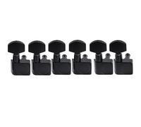 Musiclily Pro R18K-20 6 en Ligne 18:1 2-Pin Staggered Mécaniques Noir | Scellée Tuners, avec Bouton Hexagonal,pour Guitare électrique Type Fender Strat Tele